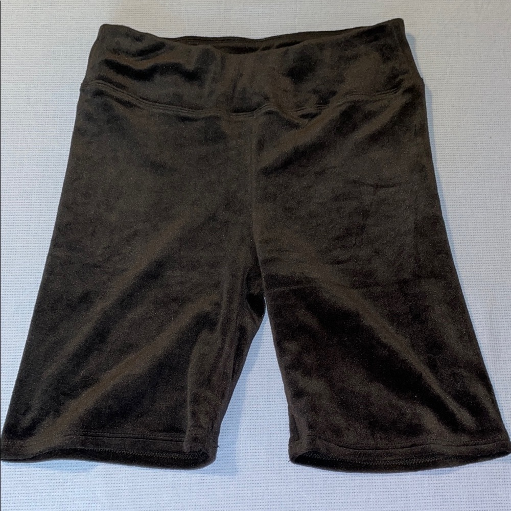 Derek Heart Black velvet Bike Shorts with Stretchy Fit